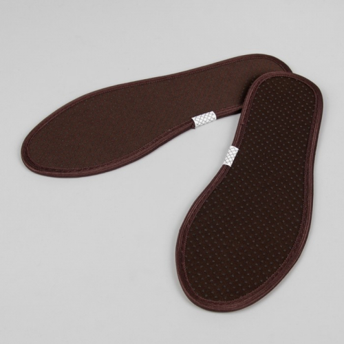 Стельки для обуви, ароматизированные, массажные, окантовка, 42 р-р, пара, цвет коричневый