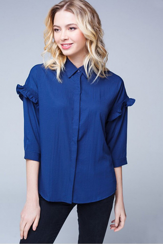 Блуза #209378Темно синий