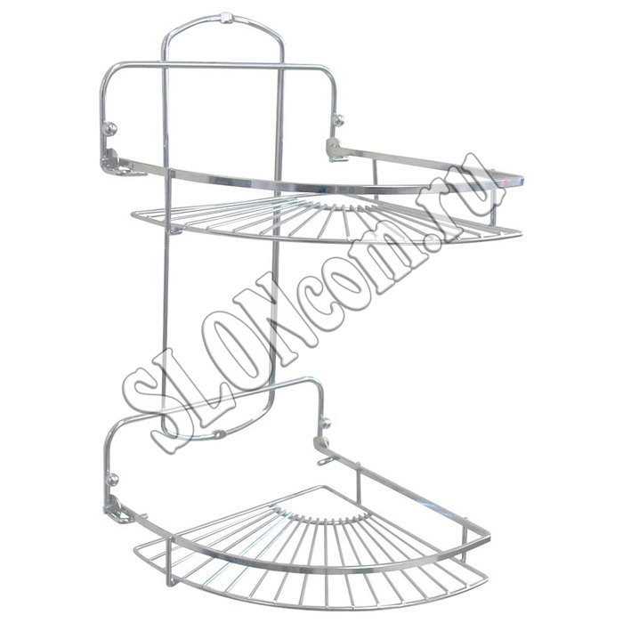 Полка угловая в ванную хром
