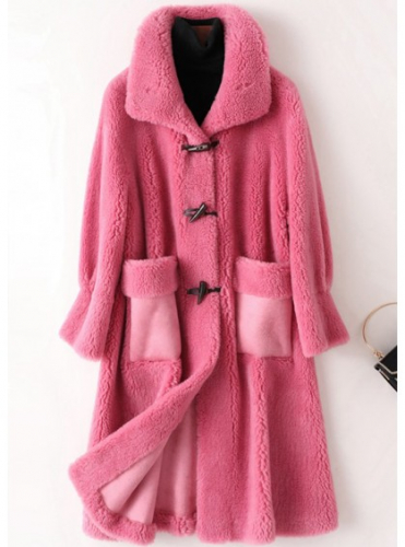 Пальто из овчины розового цвета Арт. 9831