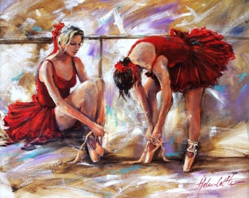Картина по номерам 40х50 - Алые балерины