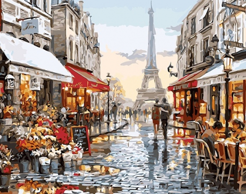 Картина по номерам 40х50 - Прогулка по Парижу