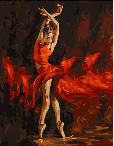 Картина по номерам 40х50 - Огненная танцовщица