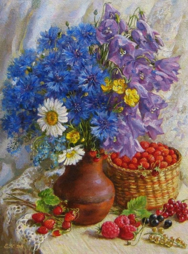 Картина по номерам 40х50 - Цветы и ягоды