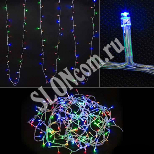 Гирлянда электрическая светодиодная 10 м, 160 LED ламп, LED160-10-MC ...