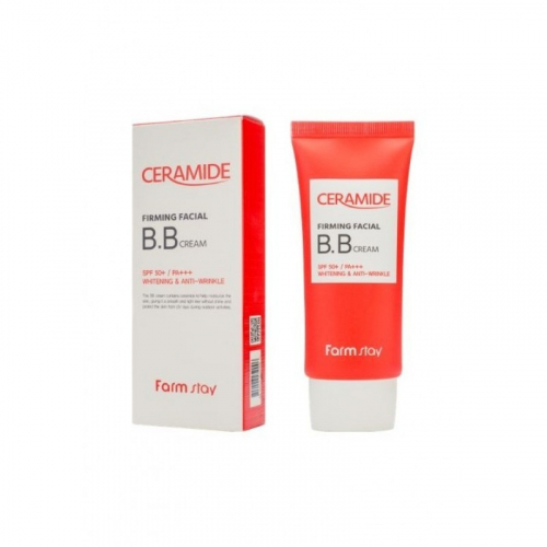 Farm Stay Firming Facial BB Cream SPF 50+ / PA+++ - Укрепляющий ВВ крем с керамидами, 50г