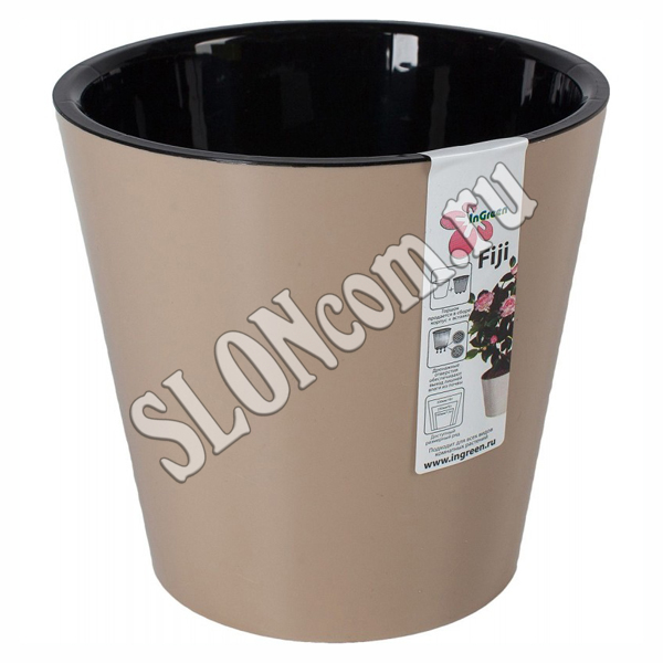 Горшок для цветов Фиджи D 230 мм/5 л шоколадный. sloncom