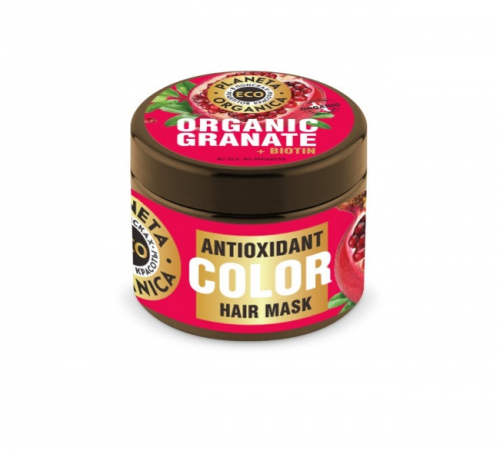 Маска д/волос Защита цвета Granate+Biotin 500мл банка П.Р. Planeta Organica ECO Organic