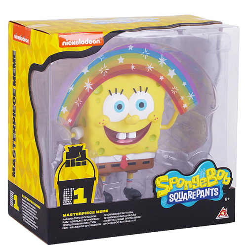 -45% SpongeBob игрушка пластиковая 20 см - Спанч Боб радужный (мем коллекция)