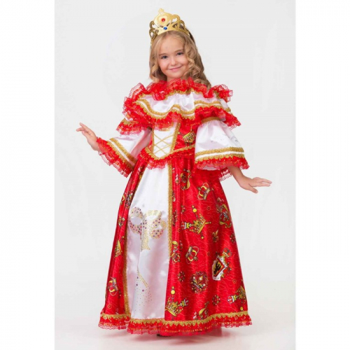 Карнавальный костюм «Герцогиня», платье, подъюбник, корона, р. 30, рост 116 см