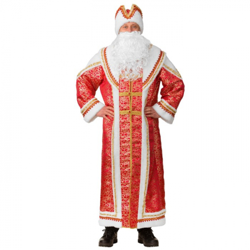 Карнавальный костюм «Дед Мороз Боярский», шуба, шапка, парик, борода, мешок, р. 54-56