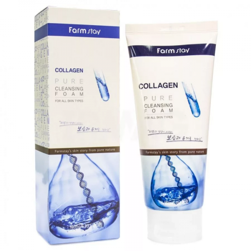 Коллагеновая пенка для умывания FarmStay Collagen Pure Cleansing Foam 180 ml (КОПИИ)