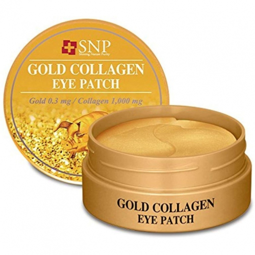 Гидрогелевые патчи для области вокруг глаз с золотом и коллагеном SNP Gold Collagen Eye Patch 60 шт (КОПИИ)