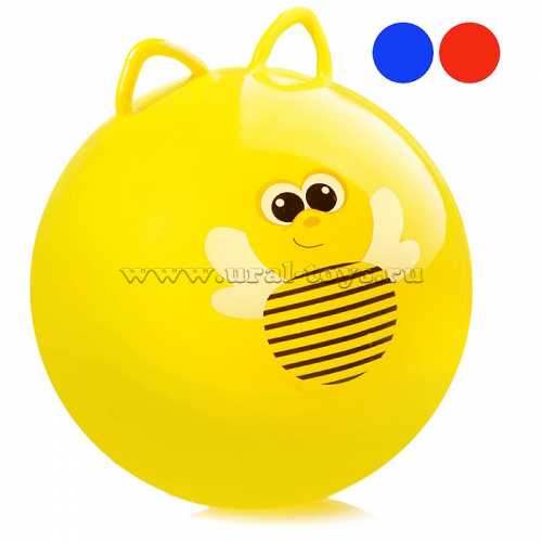 Мяч с ручкой 65 см,(цвет в ассортименте) в пакете
