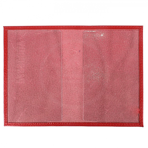 Обложка для паспорта Premier-О-8 натуральная кожа красный флотер (326) 193726