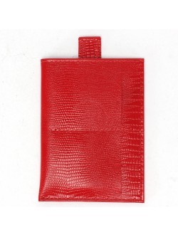 Обложка/футляр для паспорта Croco-П-408 натуральная кожа 1отд, 3карм, алый игуана (64) 230574