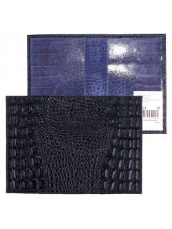 Обложка для паспорта Premier-О-8 натуральная кожа синий кайман (310) 172700