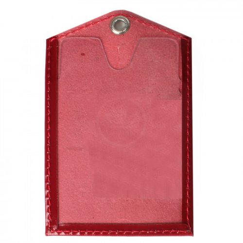 Обложка пропуск/карточка/проездной Premier-V-42 натуральная кожа красный гладкий (135) 176081