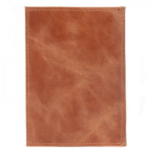 Обложка для авто+паспорт Premier-О-77 (4 внут карм) натуральная кожа коричневый св. пулл-ап (40) 203818