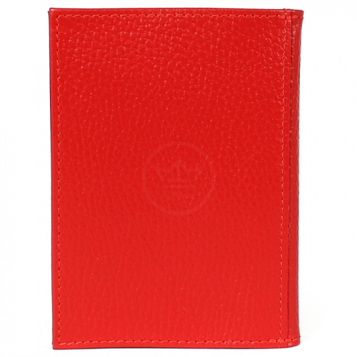 Обложка для авто+паспорт Premier-О-77 (4 внут карм) натуральная кожа красный флотер (326) 202939