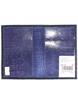 Обложка для паспорта Premier-О-8 натуральная кожа синий кайман (310) 172700