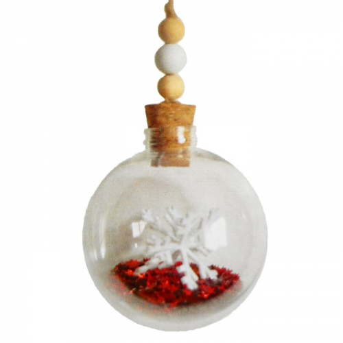 Набор для творчества - создай ёлочное украшение «Снежинка и звездочки в шаре»