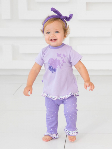 Фиолетовая футболка с бабочками 