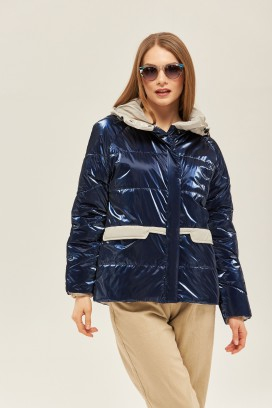 Mila Nova Куртка К-151 Синяя + серый