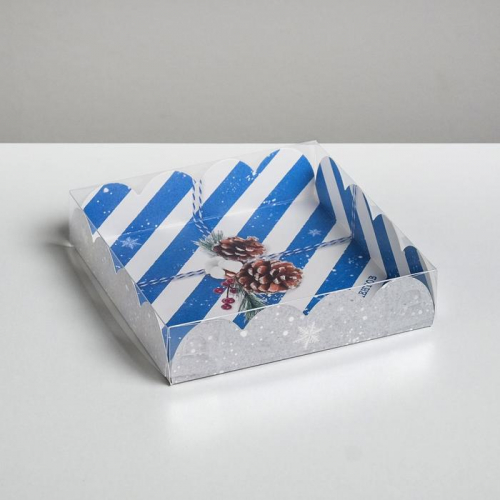 Коробка для кондитерских изделий с PVC-крышкой «Приятных моментов», 13 × 13 × 3 см
