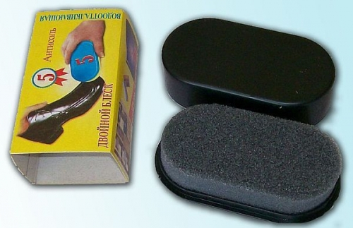Губка для обуви с черным кремом (10 шт.уп.). фото примерное