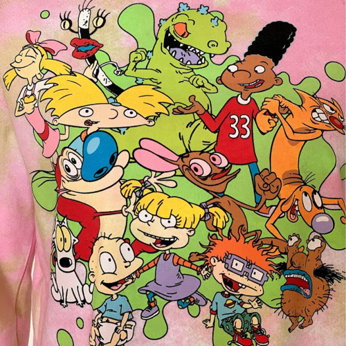 Фирменная женская толстовка Nickelodeon – граффити-стиль с героями м/ф «Ох, уж эти детки» №50