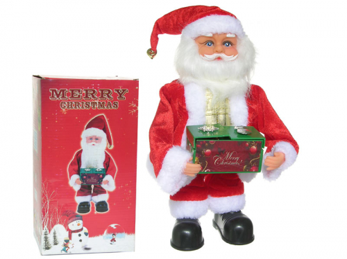 Купить Сувенир Дед Мороз с подарком 27см (поет, подарок открывается)