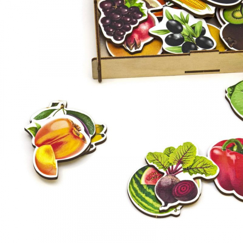 Пазл-набор «Овощи, фрукты, ягоды» (дер.коробка), 111401