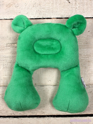 Подушка детская подголовник в автокресло Bebe Liron Мишка зеленый