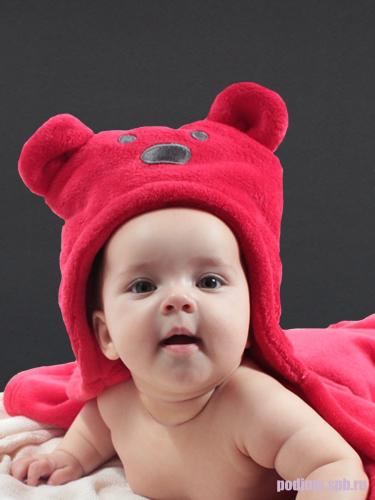 Детский плед Bebe liron накидка плед для новорожденных Мишка красный