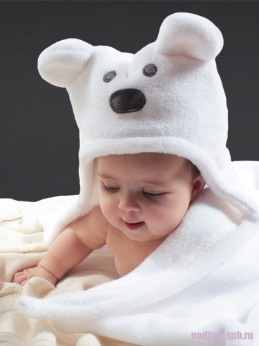 Детский плед Bebe liron накидка плед для новорожденных Мишка белый