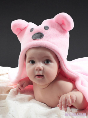 Детский плед Bebe liron накидка плед для новорожденных Мишка розовый