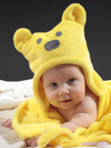 Детский плед Bebe liron накидка плед для новорожденных Мишка желтый