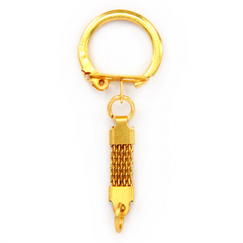 BKK01-G Кольцо для брелка / амулета с плоской цепочкой, цвет золот.