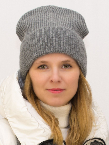 Комплект зимний женский шапка+шарф Ника (Цвет темно-серый), размер 56-58, шерсть 30%