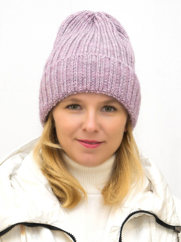 Комплект зимний женский шапка+снуд Кэмерон (Цвет лавандово-розовый), размер 56-58, шерсть 30%