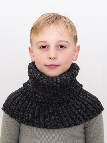 Снуд воротник для мальчика Антарес (Цвет темно-серый), Один размер, шерсть 30%