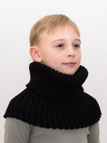 Снуд воротник для мальчика Антарес (Цвет черный), Один размер, шерсть 30%