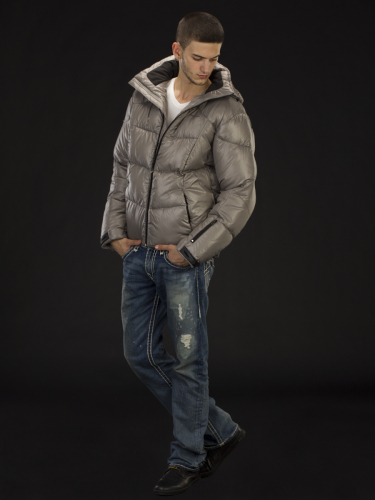 Куртка зимняя мужская Merlion Bogner (бежевый клетка)