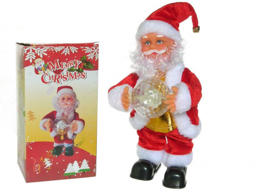 Сувенир Дед Мороз со светящимся флеш-шаром муз. 30см