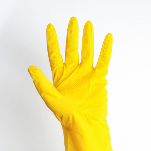 Перчатки хозяйственные резиновые, размер L, цвет жёлтый