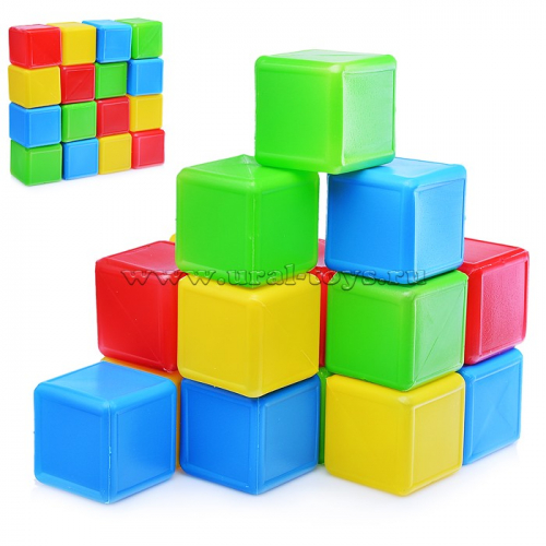 Набор кубиков Цветные 16эл