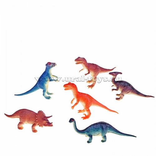 1Toy Набор динозавров 6шт.10-12 см.