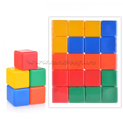 Набор цветных кубиков (20 шт, 60*60)