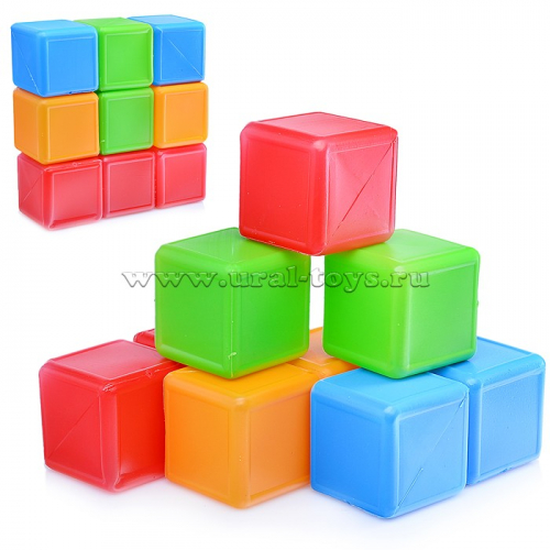 Набор кубиков Цветные 9 элементов